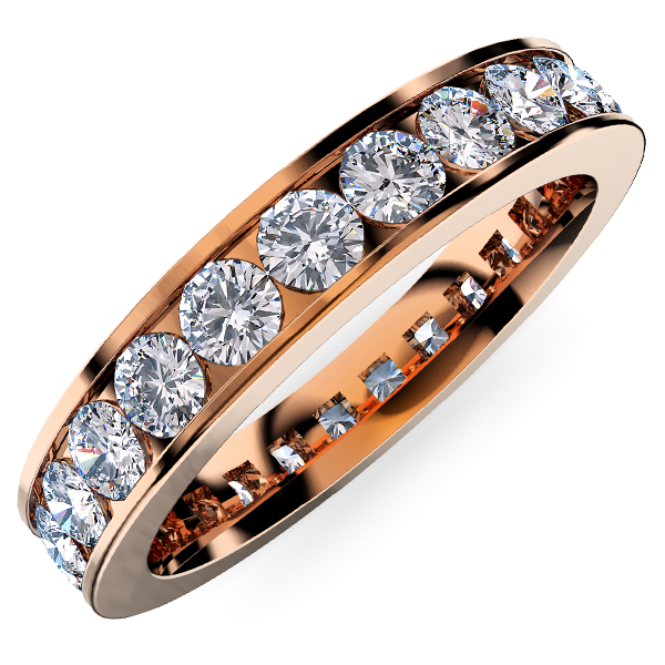 ピンクゴールド・エタニティリング 2.5ミリ 0.8Ct レール留め