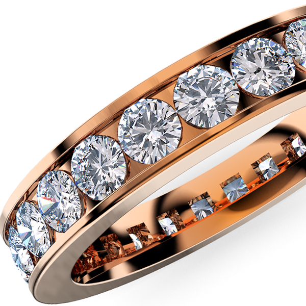 ピンクゴールド・エタニティリング 2.5ミリ 0.8Ct レール留め