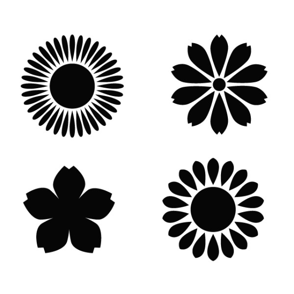 花柄の組合せ・彫り