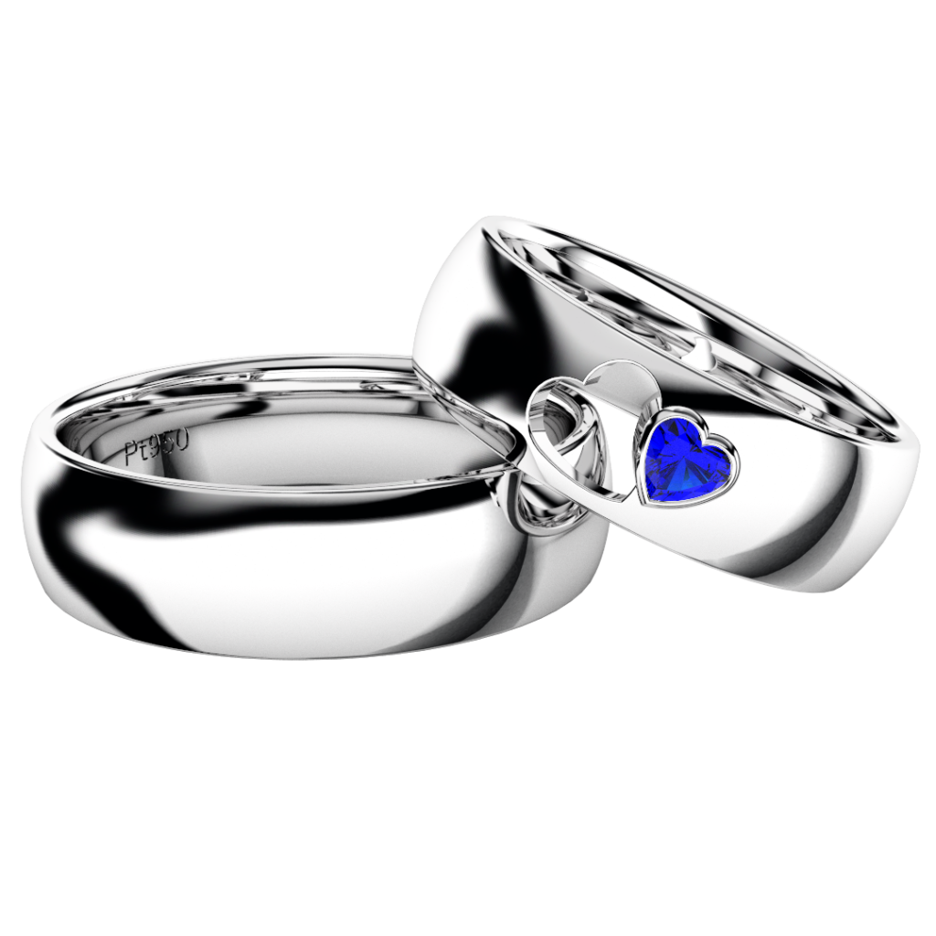 2019新作デザイン結婚指輪・loveHeart・サファイア・プラチナ950